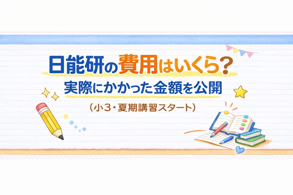 日能研の実際にかかった金額を公開　小学３年生の夏期講習からスタートするアイキャッチ画像