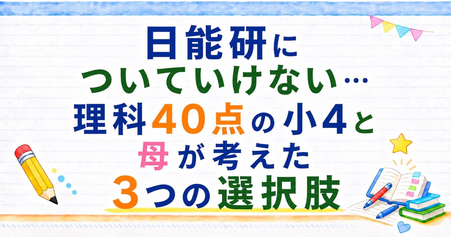 日能研についていけない...理科４０点の小４と母が考えた3つの選択肢のアイキャッチ画像