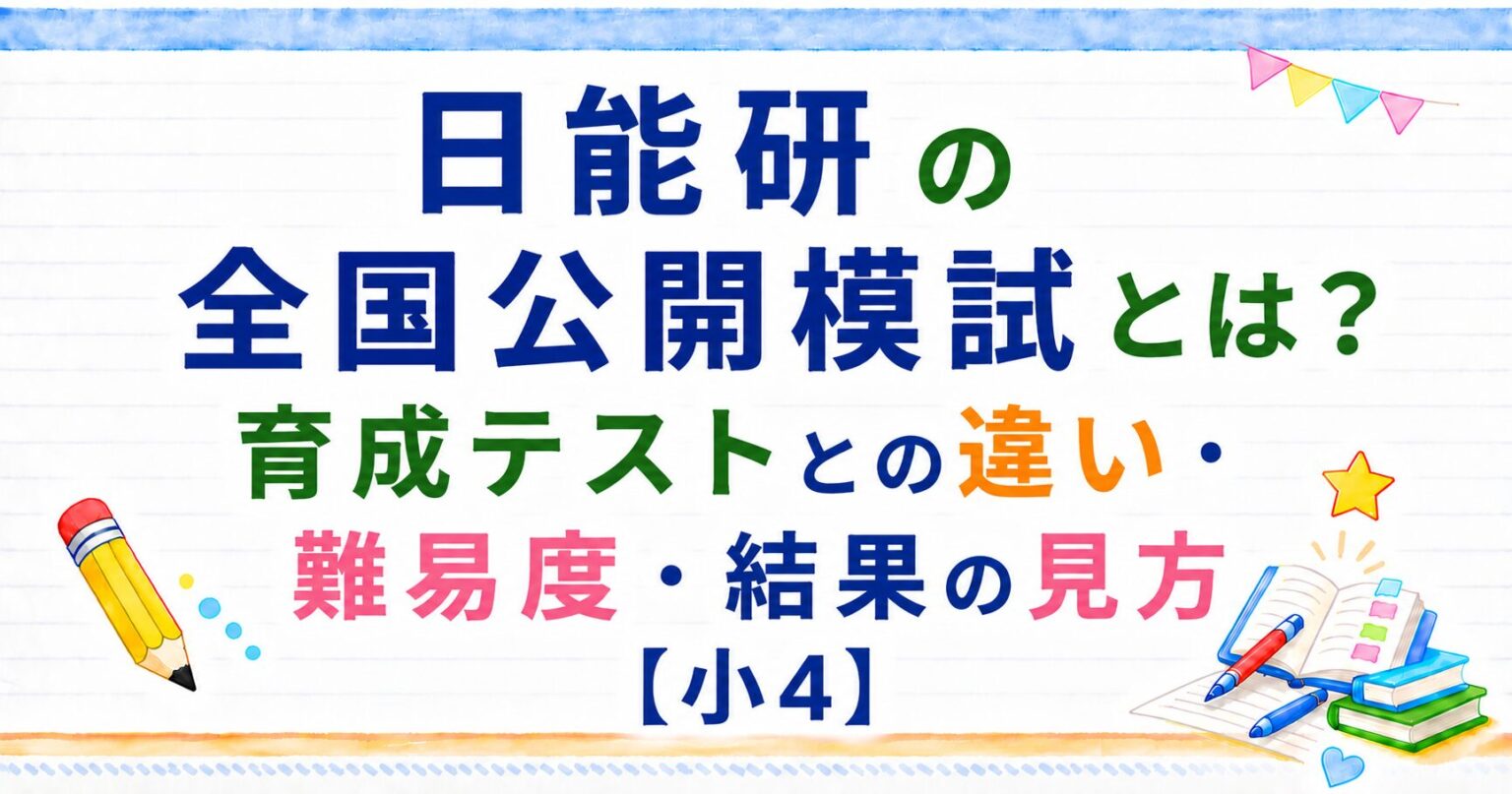 日能研の全国公開模試とは？育成テストとの違い・難易度・結果の見方[小４]